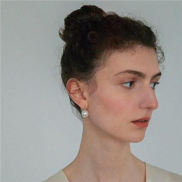 Elegant 925 Sterling Silver Pearl Drop Earrings Dangle Stud Gold Plated - Picture 4 of 7